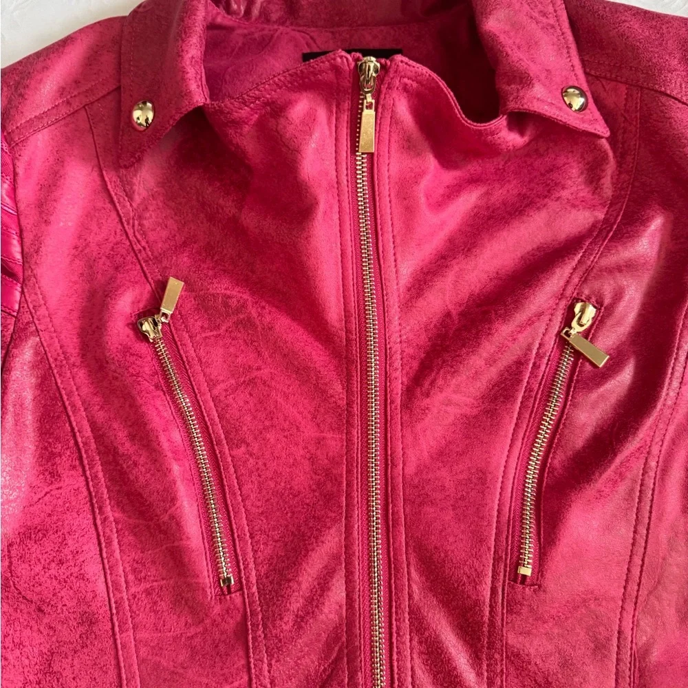 NWT Frank Lyman Designer Moto Jacket – Luxe Faux Leather - Picture 7 of 16